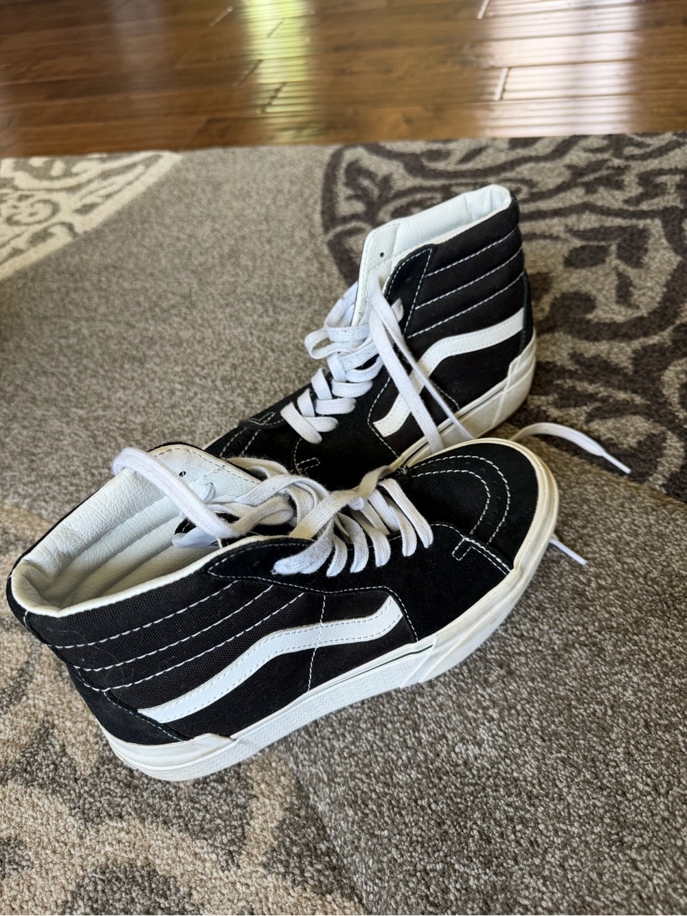 Vans Black and White High-Top Sneakers